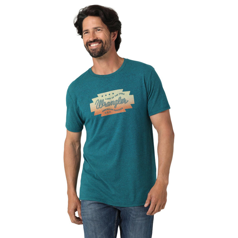 WRANGLER TEAL LOGO SHIRT