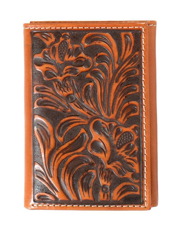 NOCONA TRIFOLD WALLET LEATHER FLORAL EMBOSSED
