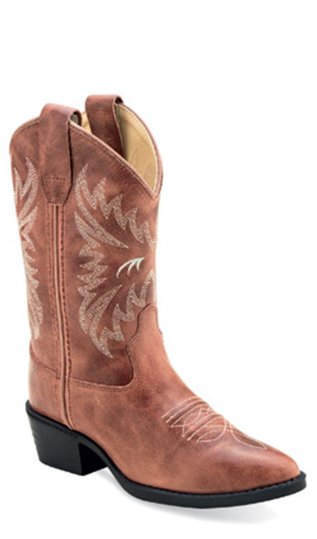 OLD WEST ROSE BROWN YOUTH BOOT