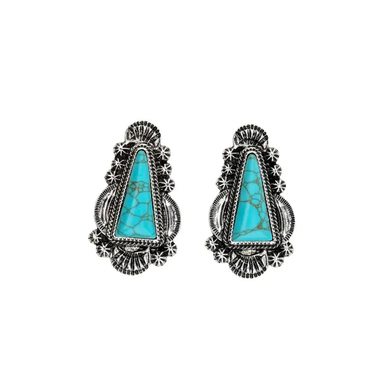 WEST&CO TURQUOISE TRIANGLE POST EARRING