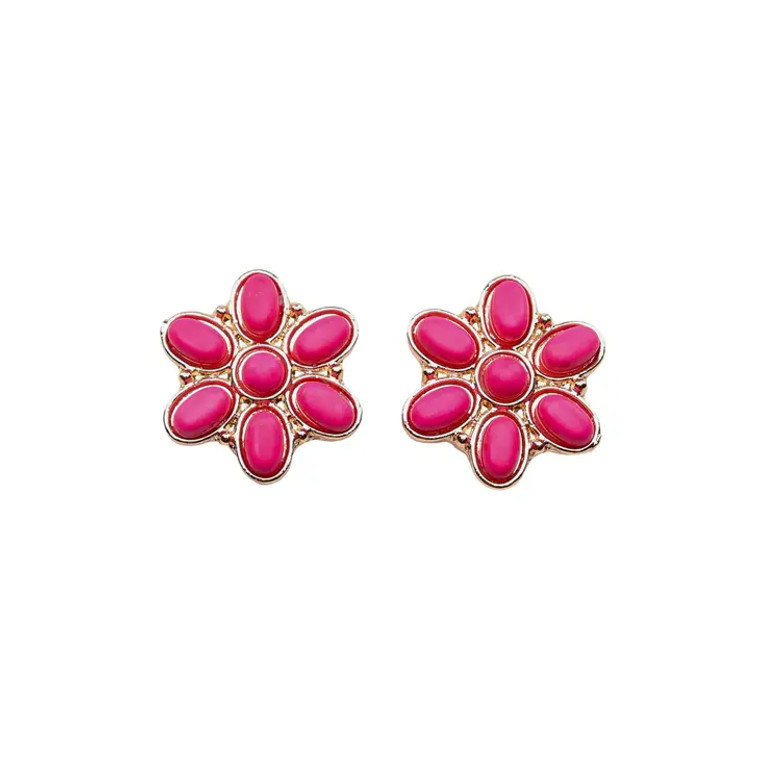 WESTCO PINK AND GOLD FLOWER STUD