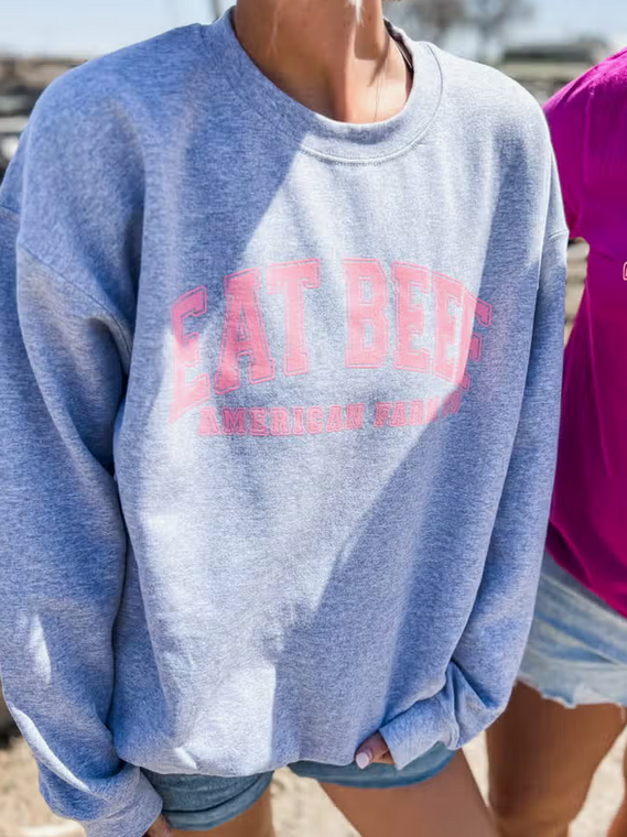 EAT BEEF GREY SWEATSHIRT