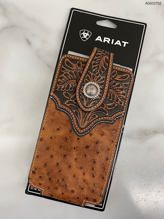 ARIAT PHONE HOLSTER OSTRICH/LEATHER