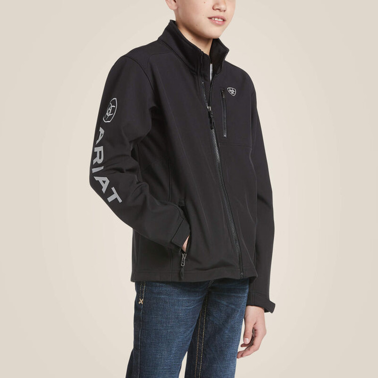 ARIAT YOUTH LOGO 2.0 SOFTSHELL JACKET BLACK