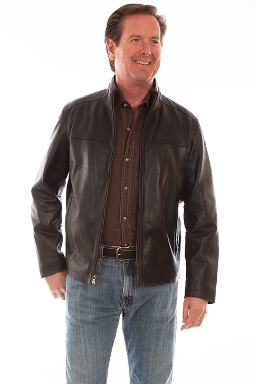 SCULLY MENS BLACK LAMB ZIP JACKET