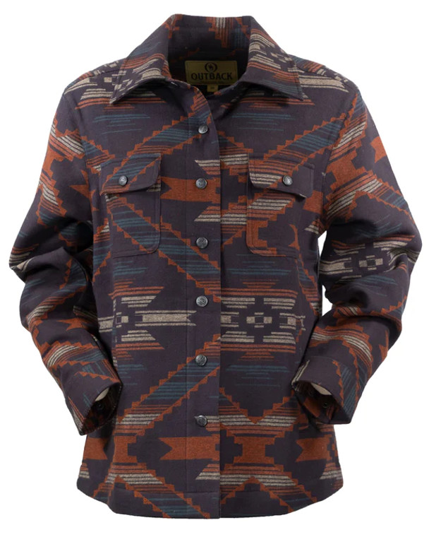 OUTBACK WOMENS SHIRT JACKET NAVY/MULTI