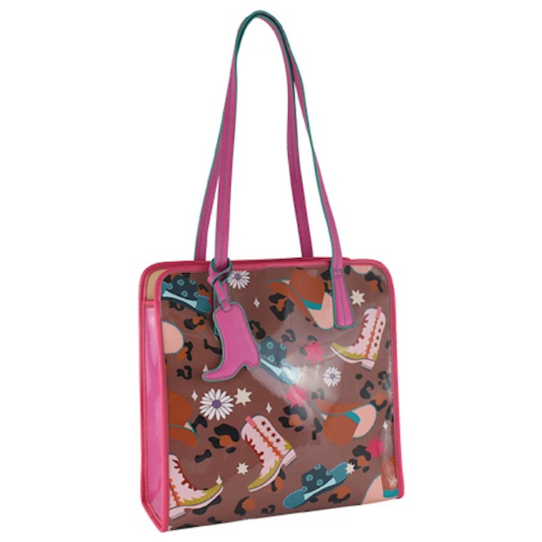 CATCHFLY JELLY TOTE W/VINTAGE HATS AND BOOTS