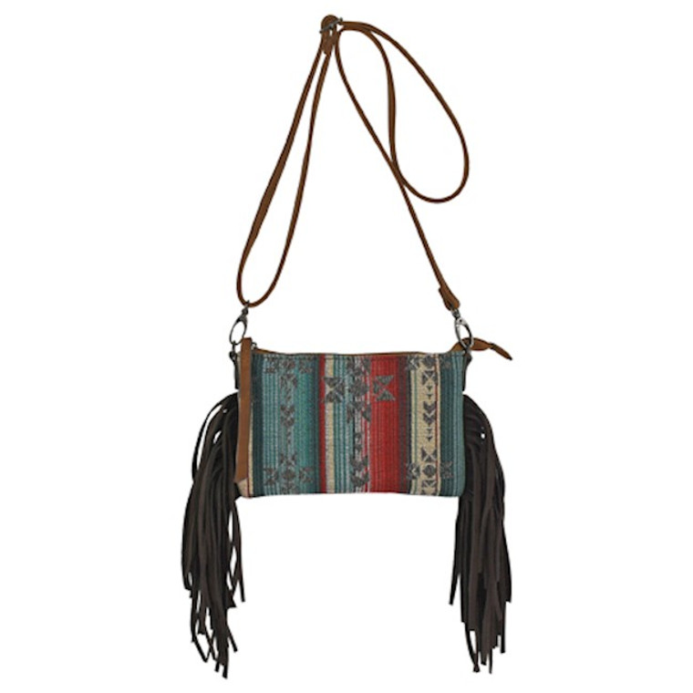 JUSTIN SMALL CROSSBODY BLUE WITH FRINGE