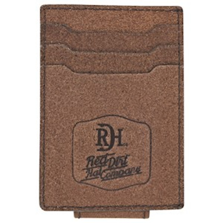 RED DIRT MEN CARD CASE/MONEY CLIP ROUGHOUT 