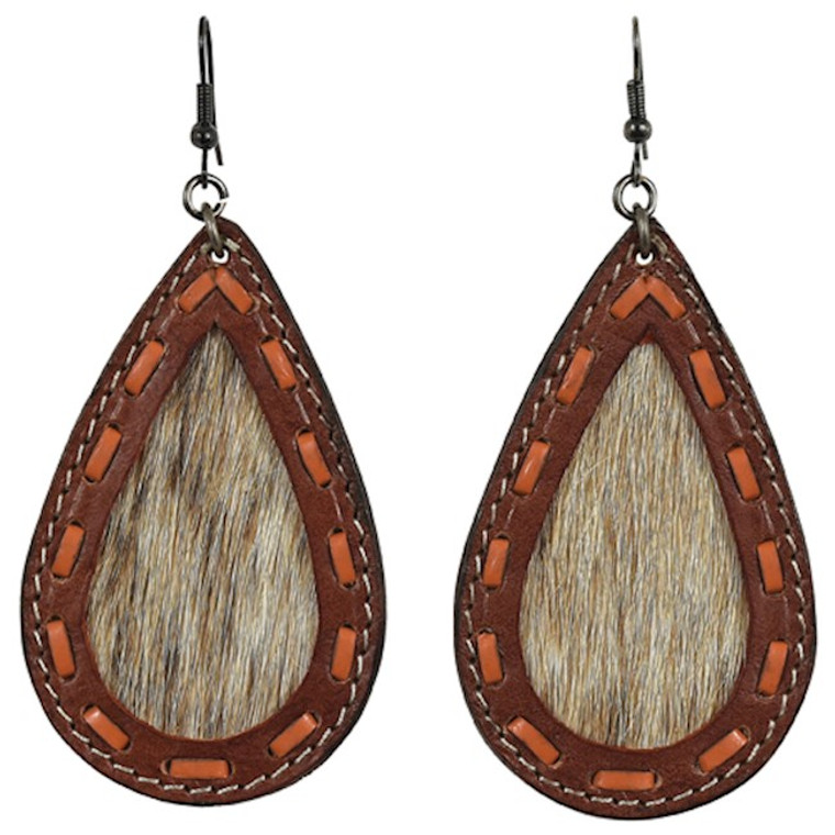 JUSTIN COWHIDE AND LEATHER EARRINGS