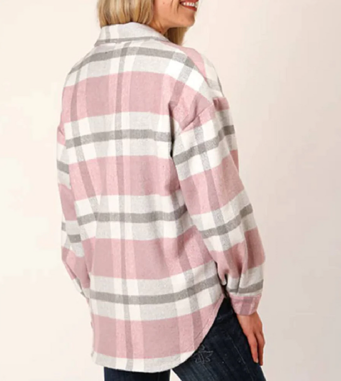 ROPER WOMEN'S PINK FLANNEL SHIRT JACKET