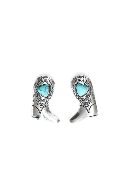 WC BOOT EARRING WITH TURQUOISE