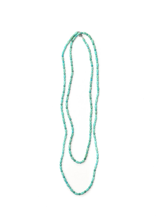 WC FAUX TURQUOISE BEADED 66" NECKLACE