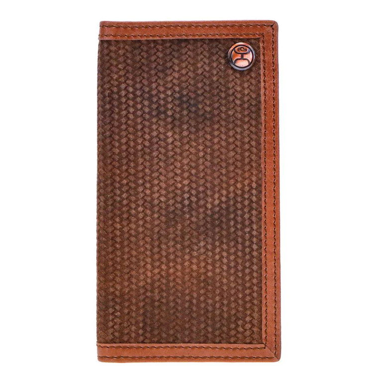 HOOEY CLASSIC ROUGHOUT RODEO WALLET BASKET WEAVE