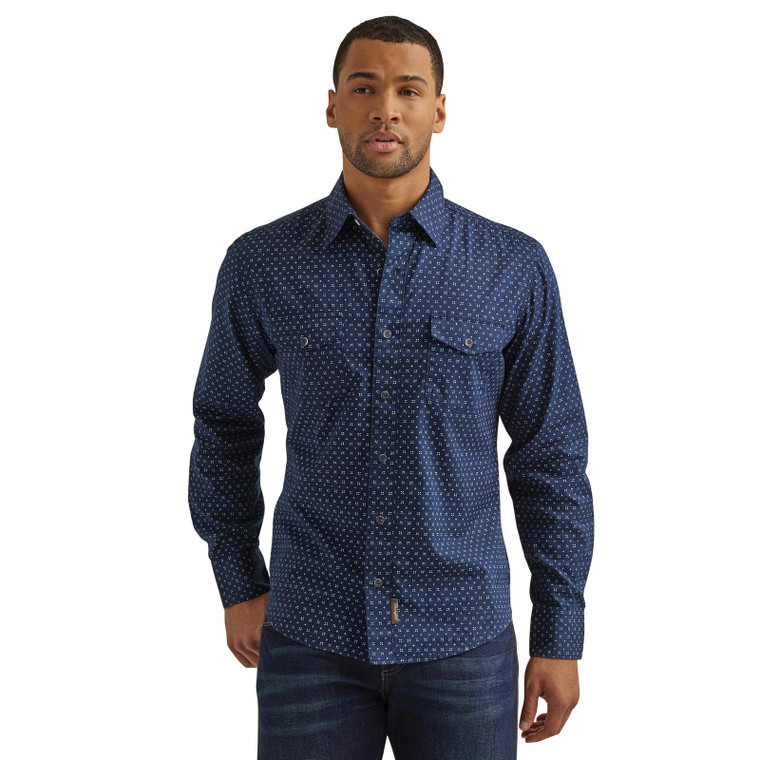 WRANGLER MEN LS NAVY SHIRT 