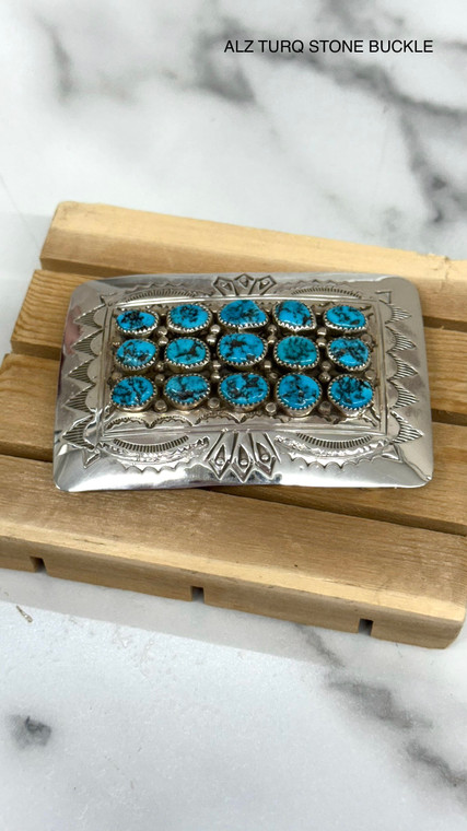 AUTHENTIC SMALL TURQUOISE STONE BUCKLE