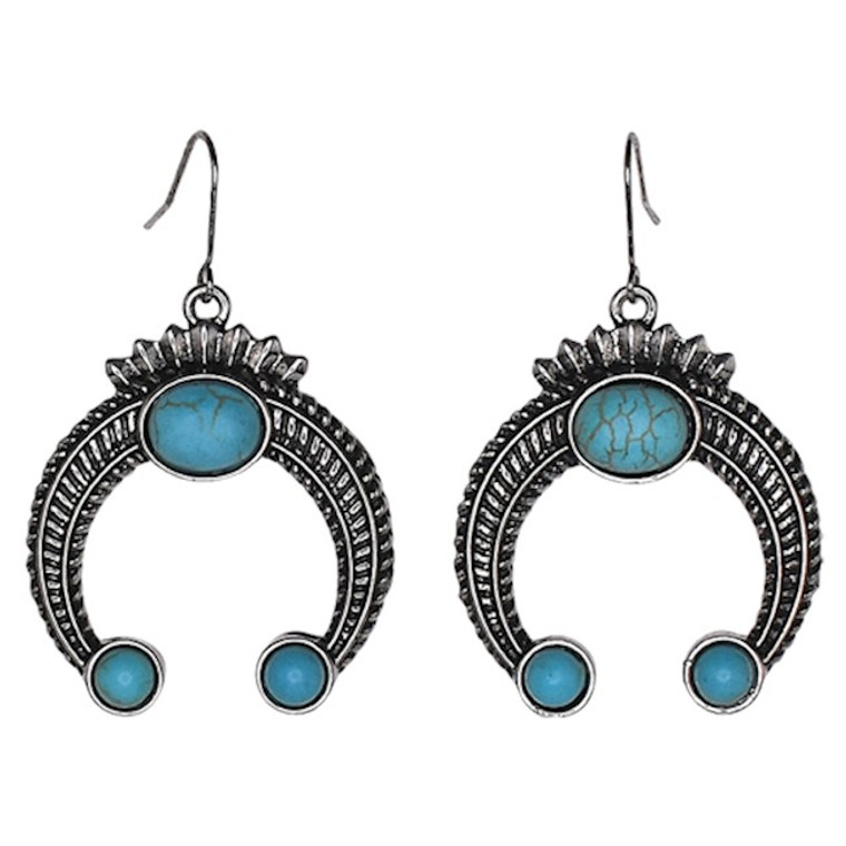  JUSTIN EARRINGS NAJA W/FAUX TURQUOISE STONES