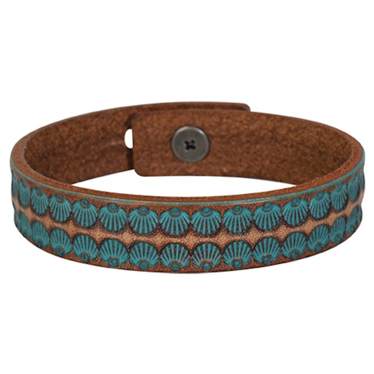 JUSTIN SADDLE TOOLED LEATHER BRACELET