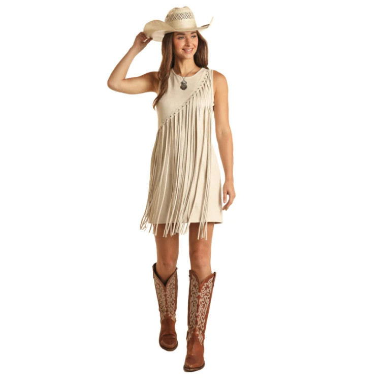 ROCK AND ROLL WOMEN'S FRINGE ASYMMETRICAL DRESS