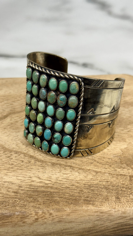 PAIGE WALLACE TURQUOISE TINY OVAL WIDE CUFF