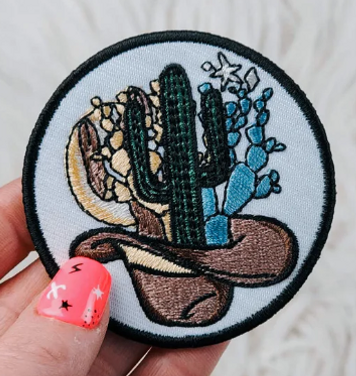 COWBOY HAT/CACTUS CIRCLE PATCH