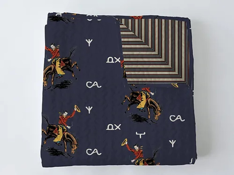 IDA MAE LAZY J IN NAVY BABY BLANKET