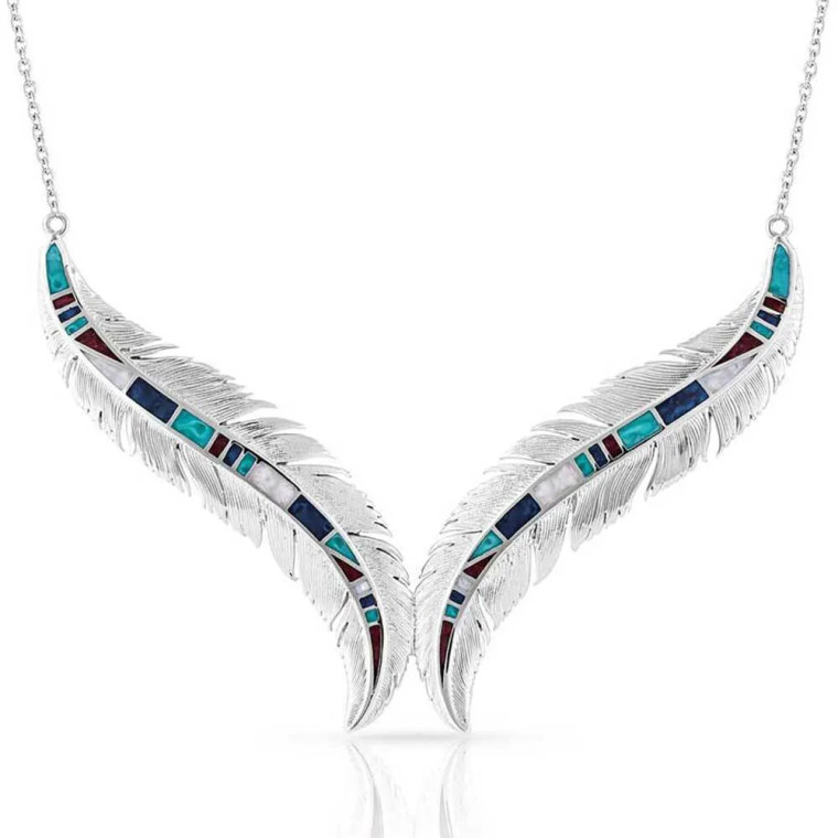 MONTANA SILVERSMITHS BREAKING TRAIL FEATHER NECKLACE