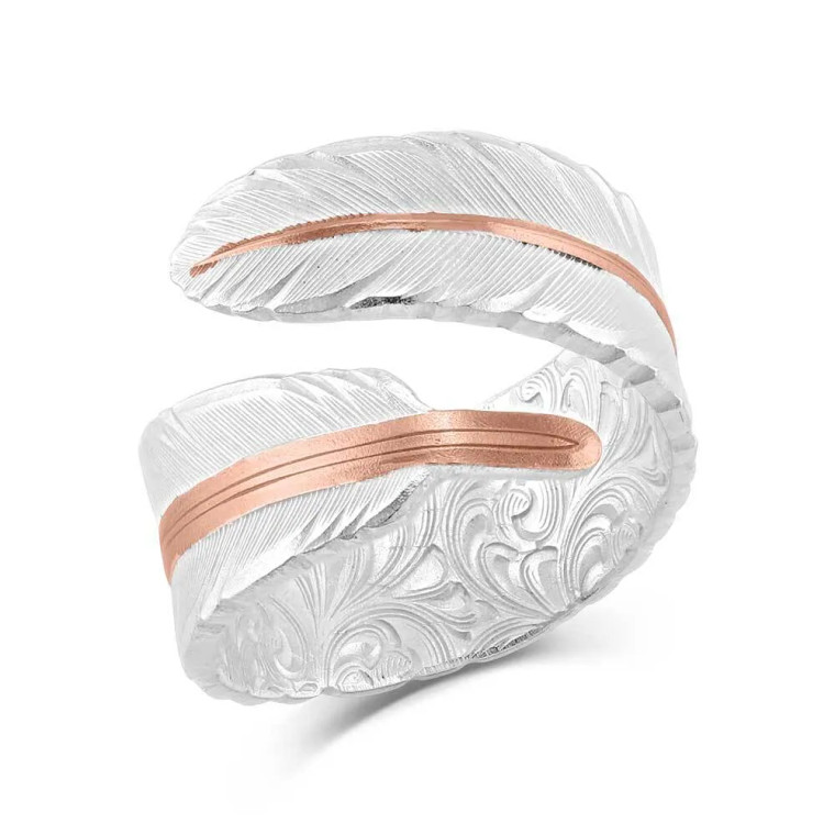 MONTANA SILVERSMITHS ROSE GOLD FEATHER RING