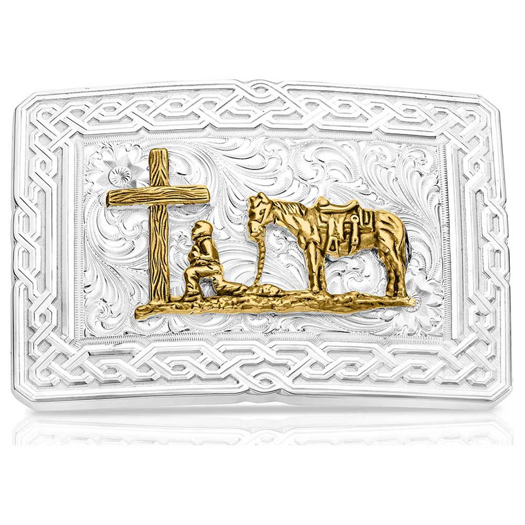 MONTANA SILVERSMITH UNYIELDING GRIT BELT BUCKLE