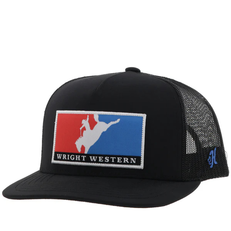 HOOEY WRIGHT BROTHERS HAT BLACK W/ RED & BLUE PATCH