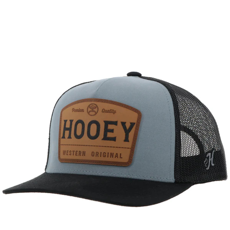 HOOEY TRIP HAT LIGHT BLUE/NAVY W/BROWN LEATHER PATCH