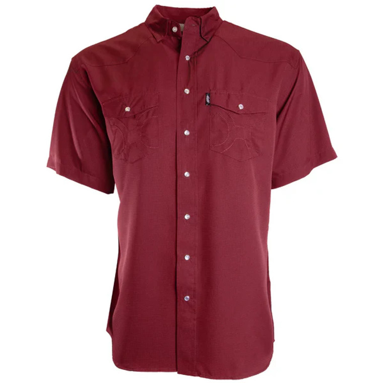 HOOEY MEN'S SOL SNAP FRONT SHIRT IN MAROON