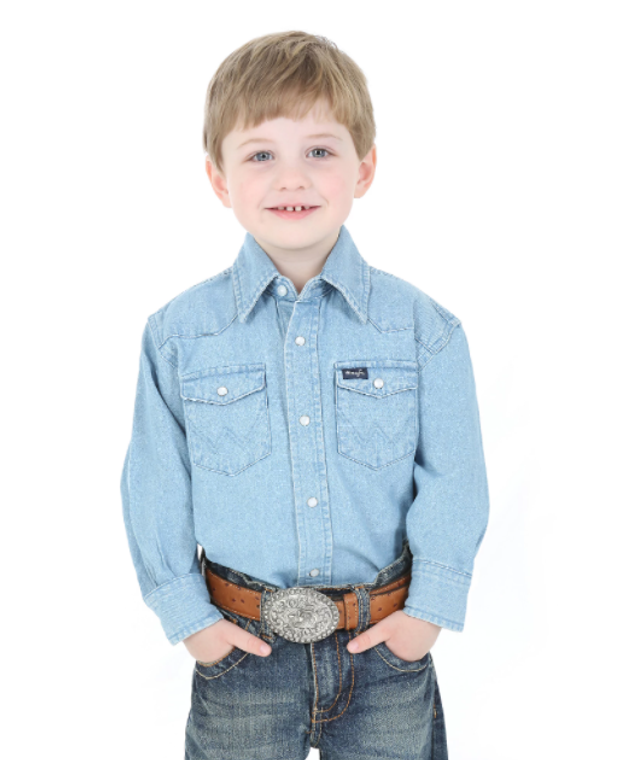 WRANGLER BOYS LT DENIM SNAP