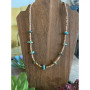 20 INCH AUTHENTIC TURQUOISE AND COCONUT BEAD NECKLACE