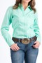 CINCH WOMEN'S BUTTON DOWN SOLID MINT GREEN