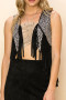 RHINESTONE FRINGE VEST
