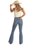 R&R WOMENS STRIPE HIGH RISE FLARE