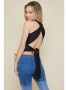 HALTER NECK TIE BACK BLACK TOP