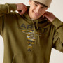 ARIAT MENS HOODIE SKULL GREEN