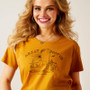 ARIAT WOMEN'S BOOTSCAPE TEE MUSTARD 