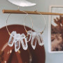 HH CLEAR QUARTZ HOOP EARRING