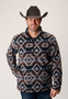 ROPER MEN'S FLEECE 1/4 ZIP AZTEC