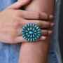 WC LARGE TURQUOISE CLUSTER RING