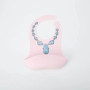 WESTERN BLUE NECKLACE / PINK BIB