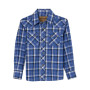 WRANGLER RETRO BOYS BLUE PLAID SNAP SHIRT