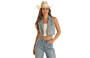 ROCK AND ROLL WOMEN'S DENIM FRINGE VEST