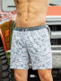 BURLEBO MENS 7" WHITE CAMO SHORTS