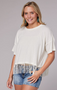 ROPER WOMEN'S FRINGE CROPPED TEE