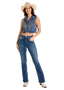 R&R WOMENS DENIM FRINGE VEST