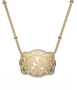SW ULTRA MINI INITIAL BUCKLE GOLD BEADED NECKLACE